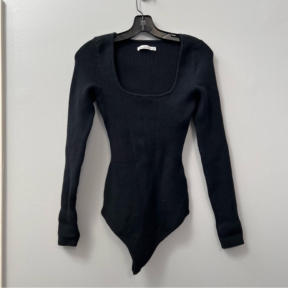 Abercrombie | Black Scoop Neck Sweater Bodysuit Sz M